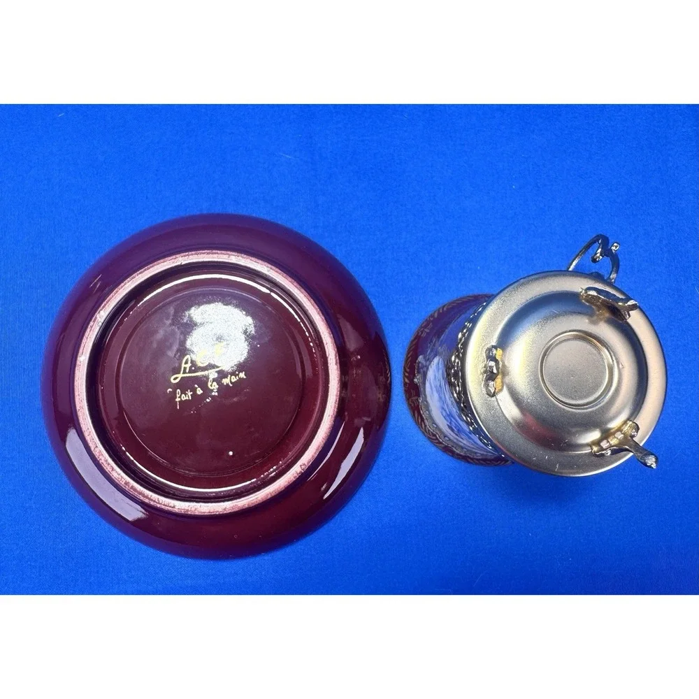 ACF Florence Italy Hand Painted Demitasse Espresso Cup & Saucer